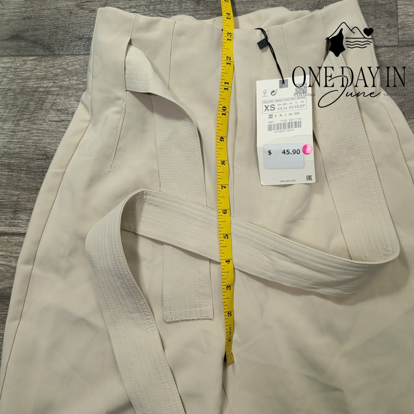 Zara High Rise Belted Dress Pants Size XS