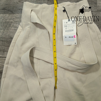 Zara High Rise Belted Dress Pants Size XS