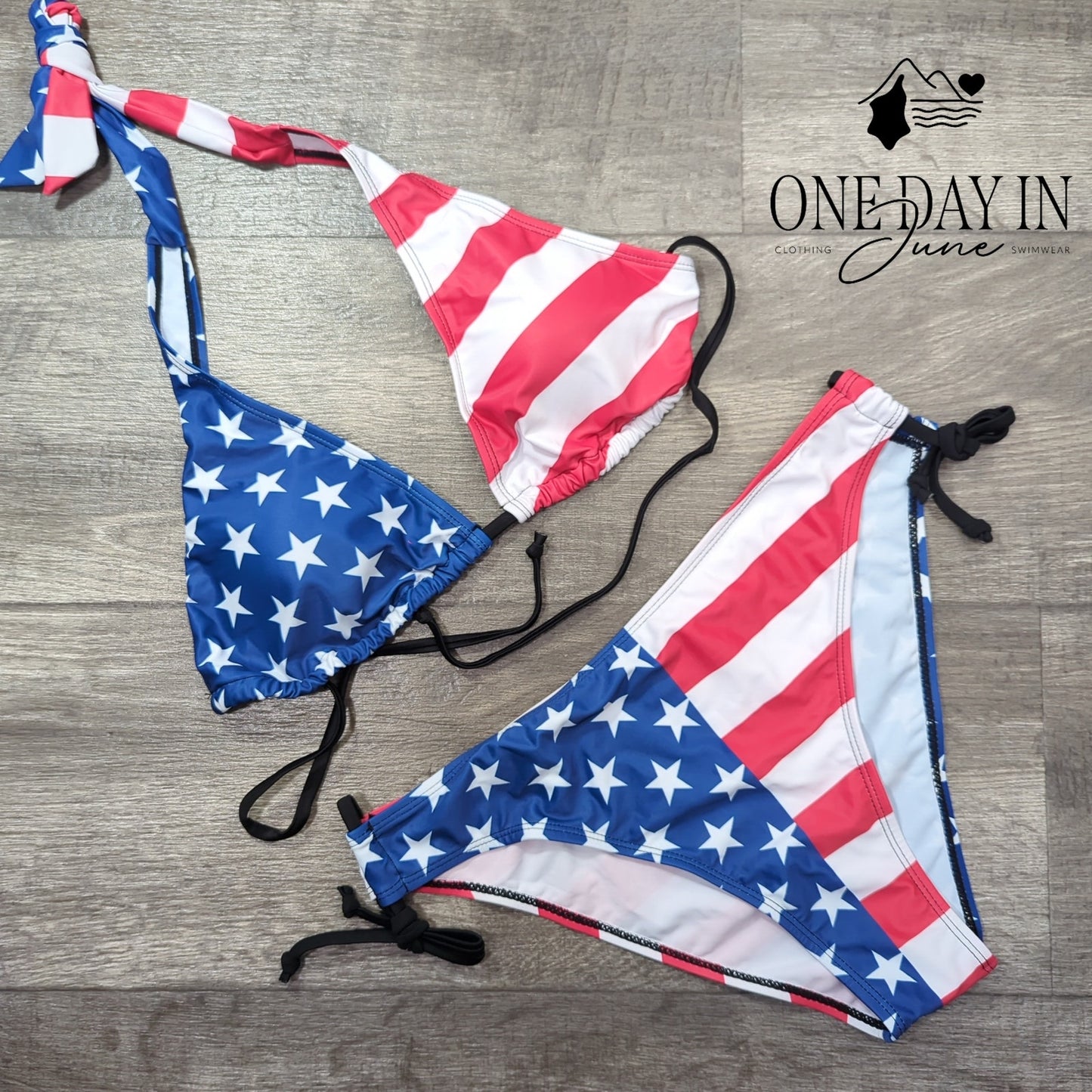 Aleumdr Halter Tie Side Bikini Swimsuit Size M