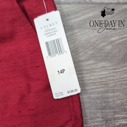 Ralph Lauren NWT Silk Capri Pants Red Cropped Dress Pants $139 Size 14P
