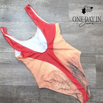 CharmLeaks Mankini Body Hair Print Funny One Piece Swimsuit Size M