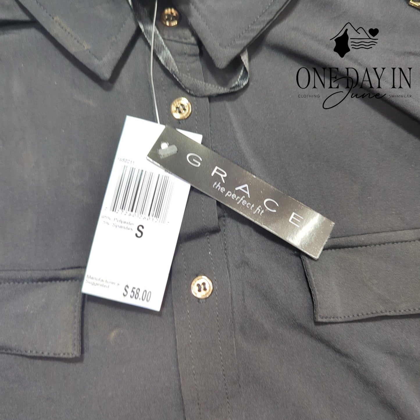 Grace Half Sleeve Button Front Blouse Size S