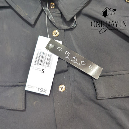 Grace Half Sleeve Button Front Blouse Size S
