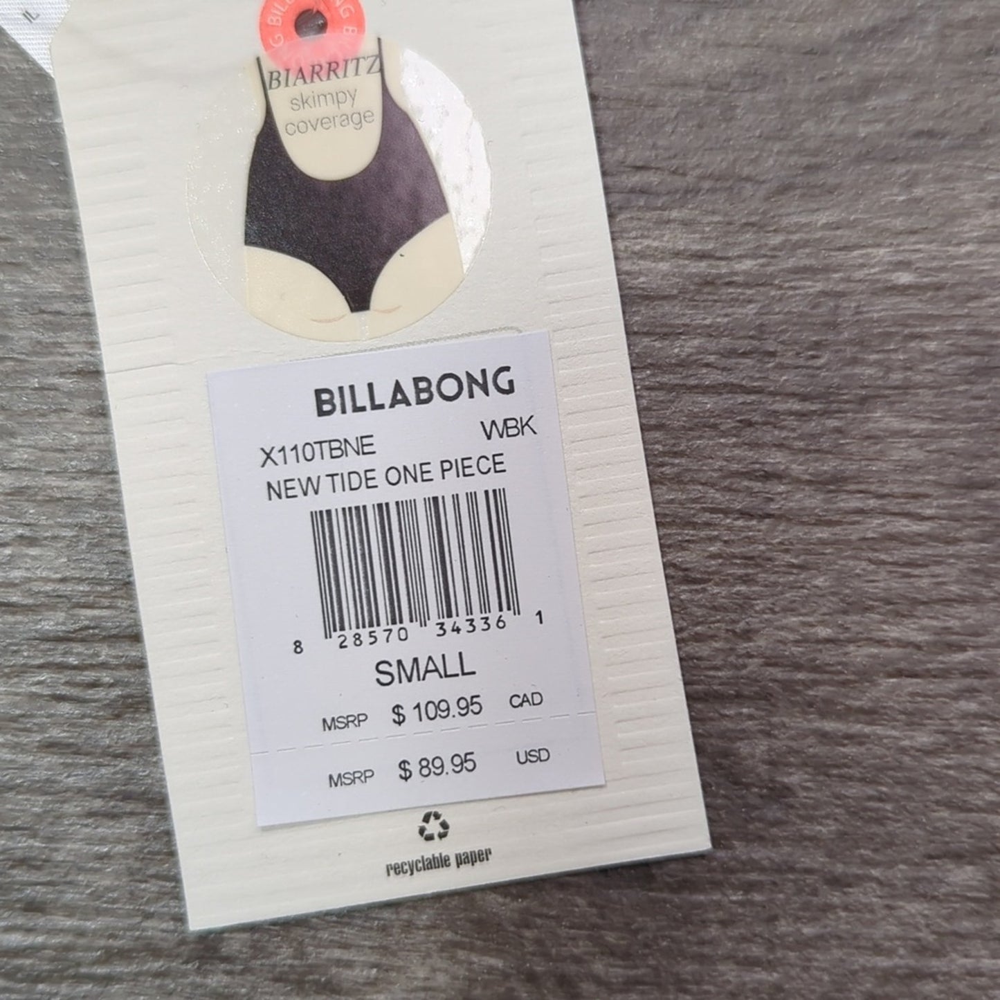 Billabong New Tide One Piece Size S