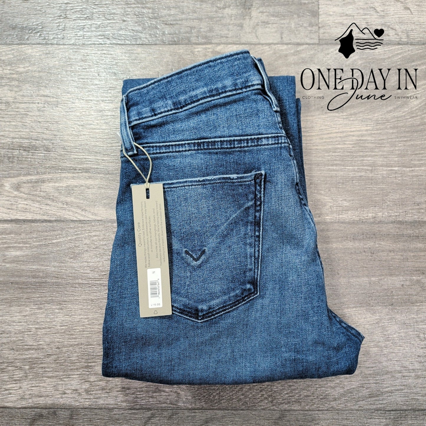 Hudson Nico Maternity Straight Ankle Jeans Blue Side Panel NWT $195 Size 4 (27)