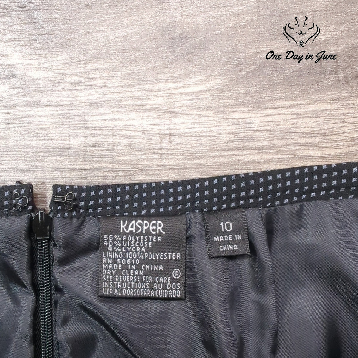 Kasper Midi Skirt Black White Micro Print A Line Career Workwear Size 10