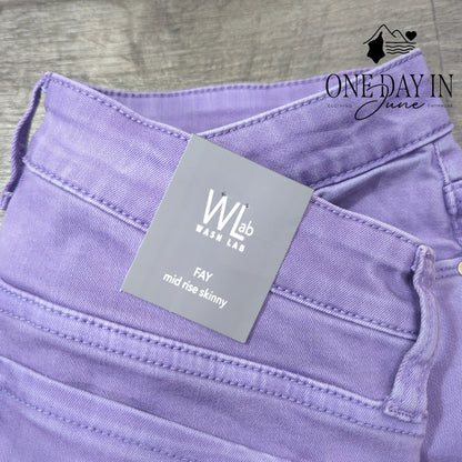 Wash Lab Fay Mid Rise Skinny Jeans Purple Gem NWT Size 10 (30)