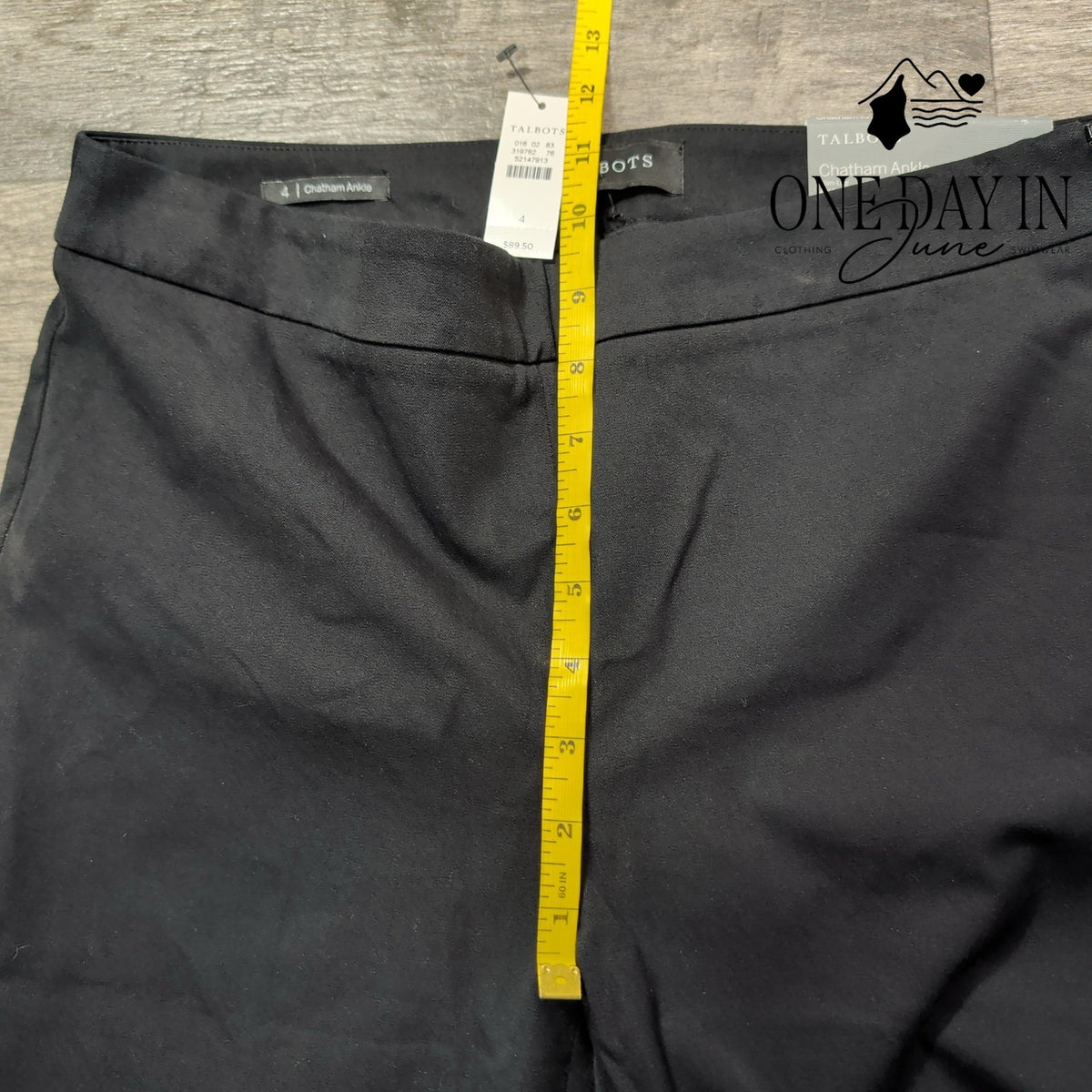 Talbots Chatham Ankle Slim Leg Pants Black Side Zip NWT Size 4