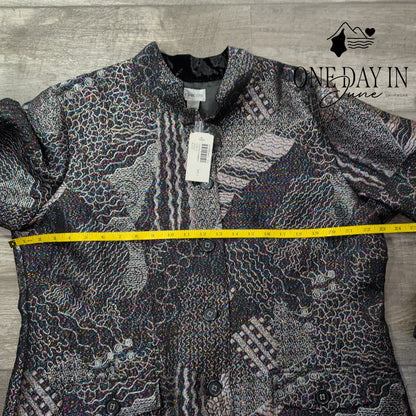 Chico's Festive Shimmer Lizbeta Jacket Metallic Brocade NWT Size Chico''s 3 (16)