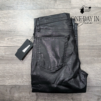 Rag & Bone The Harlow Mid Rise Straight Coated Denim Jeans Size 0 (25)