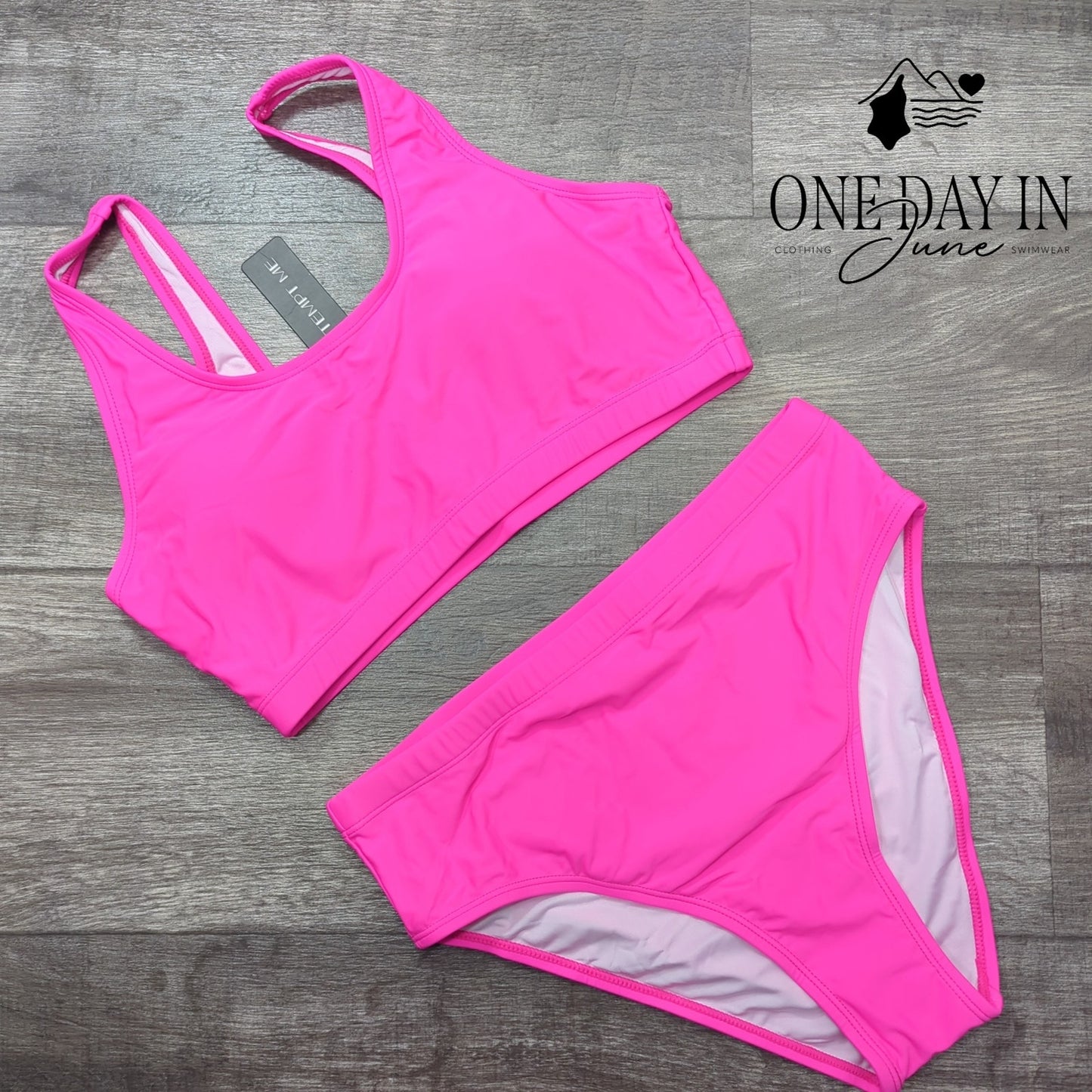 Tempt Me Crop Bikini Swimsuit Size L
