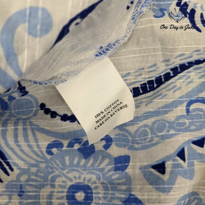 Lantana Casuals Camp Sleeve Button Down Top Size L