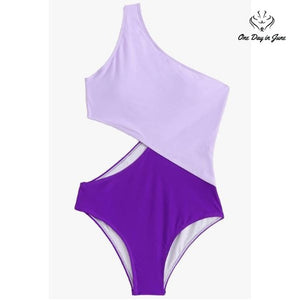 SweatyRocks One Shoulder Cut Out One Piece Swimsuit Size M
