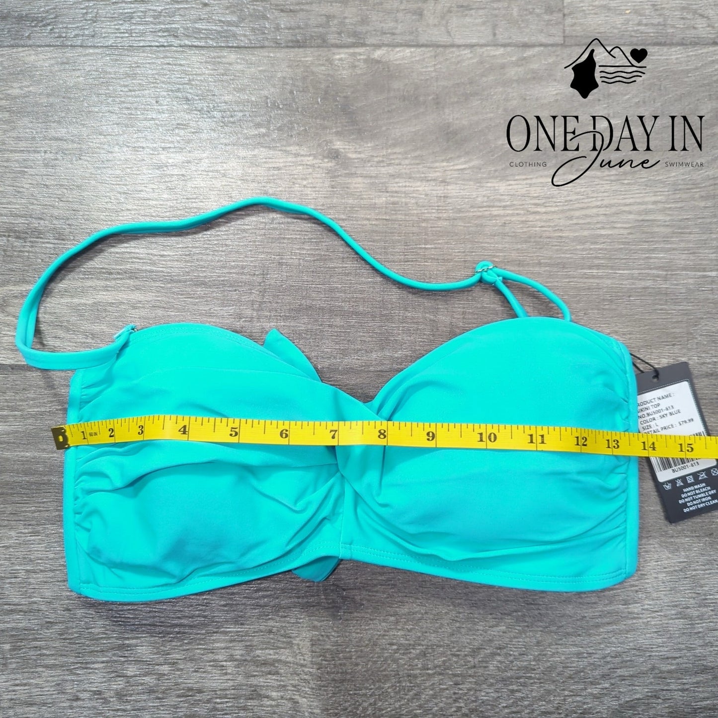 Ocean Blues Twist Front Tie Back Bikini Top Size L