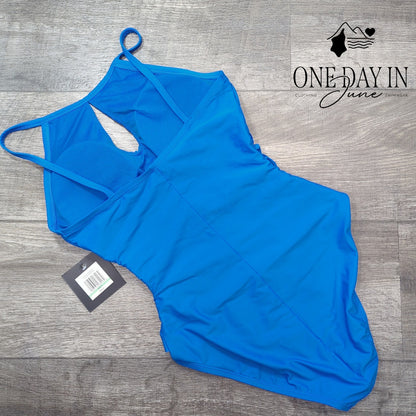 Ellen Tracy High Neck Keyhole Tummy Control one Piece Swimsuit Size 8