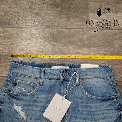 KanCan Hey Girl Distressed Denim Skirt Size L