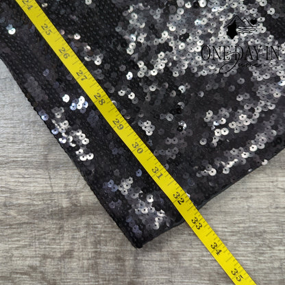 Good American \Sequin Wide Leg Pull On Pants Black NWT $159 Size M