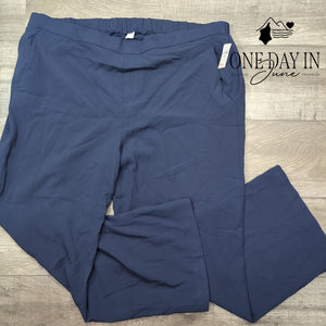 Old Navy High Waisted Pull On Pants Tall Navy Blue Stretch NWT Size 20 Tall