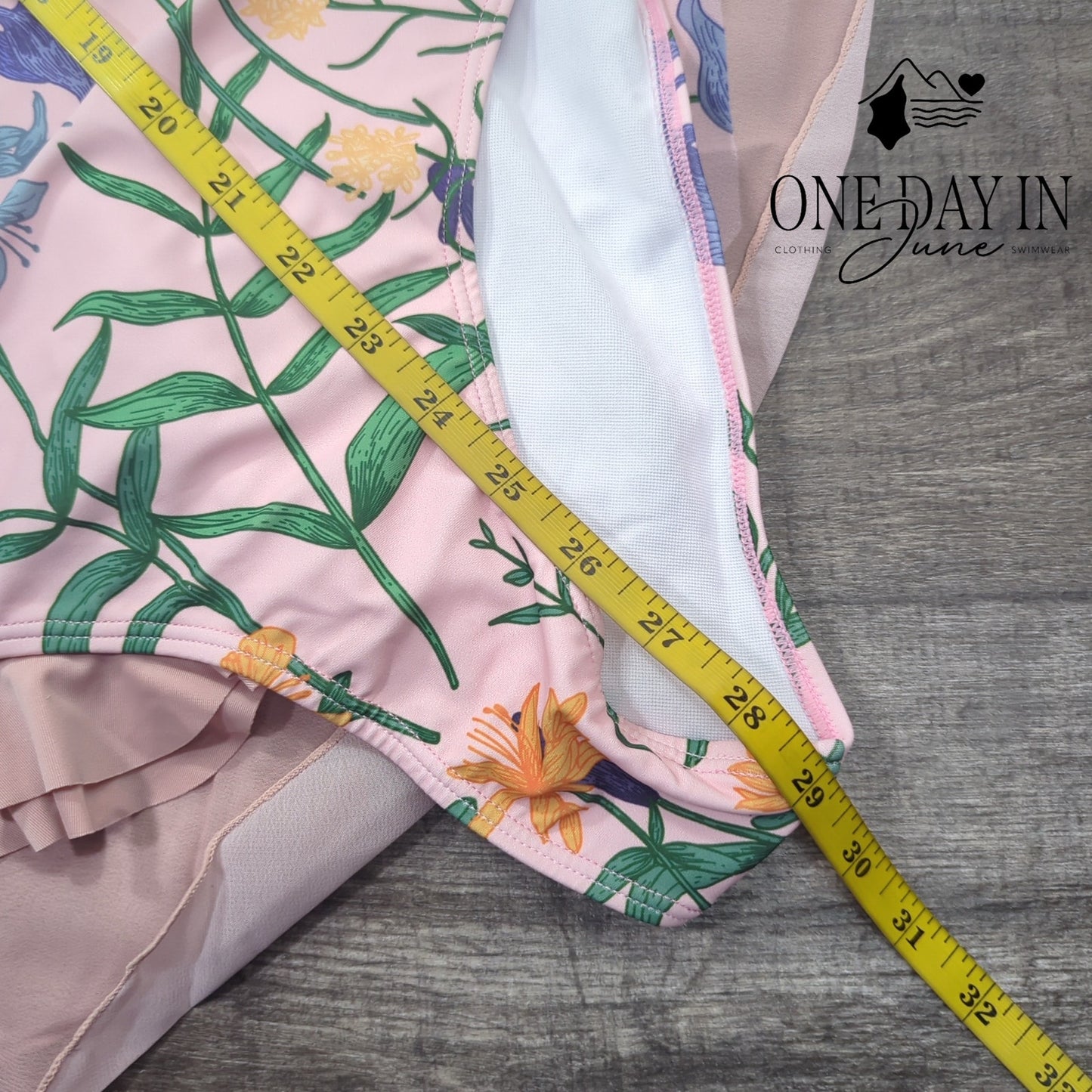 Idopip Ruffle One Shoulder One Piece Sarong Swimsuit Size M