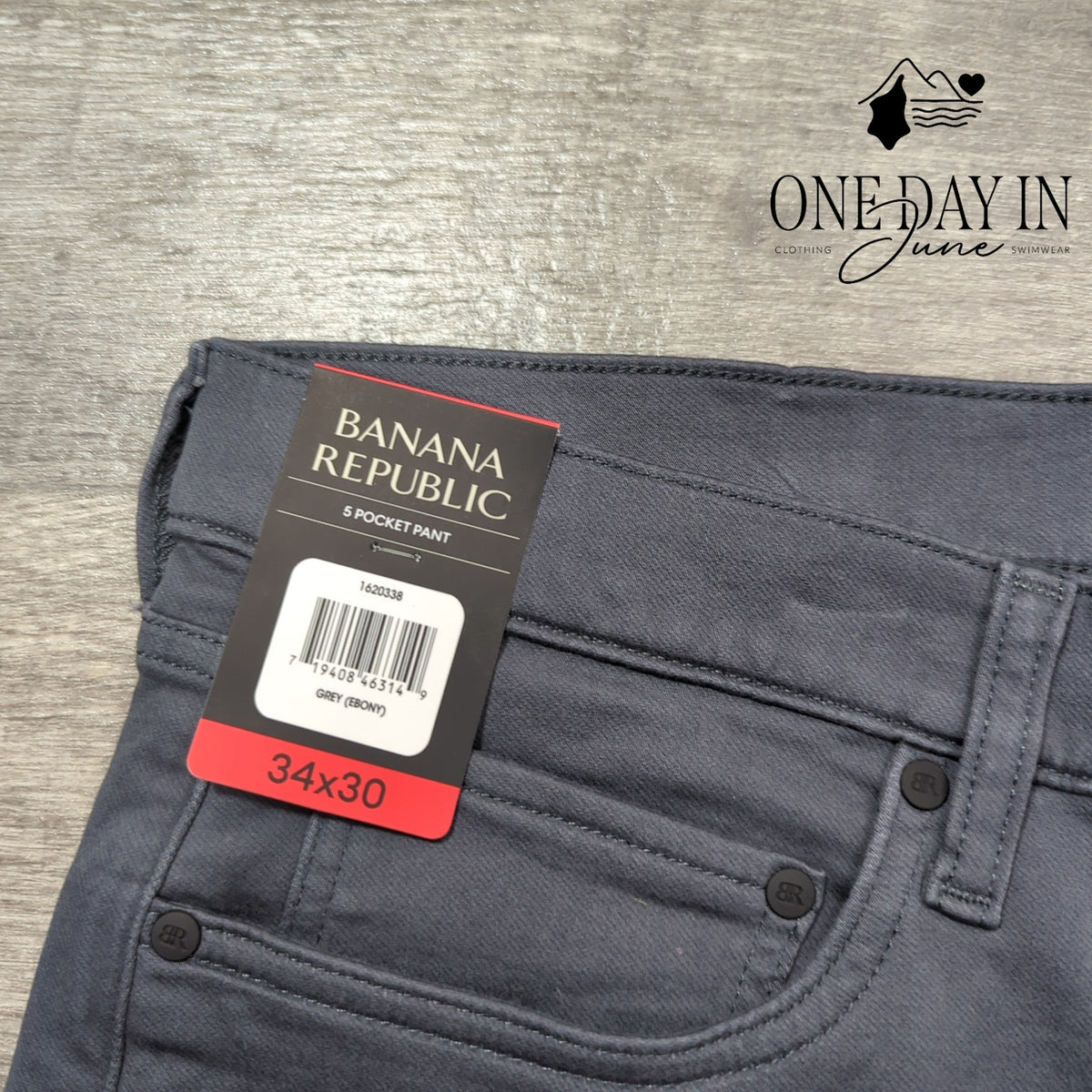 Banana Republic 5 Pocket Straight Leg Pants Gray Ebony NWT Size 34X30