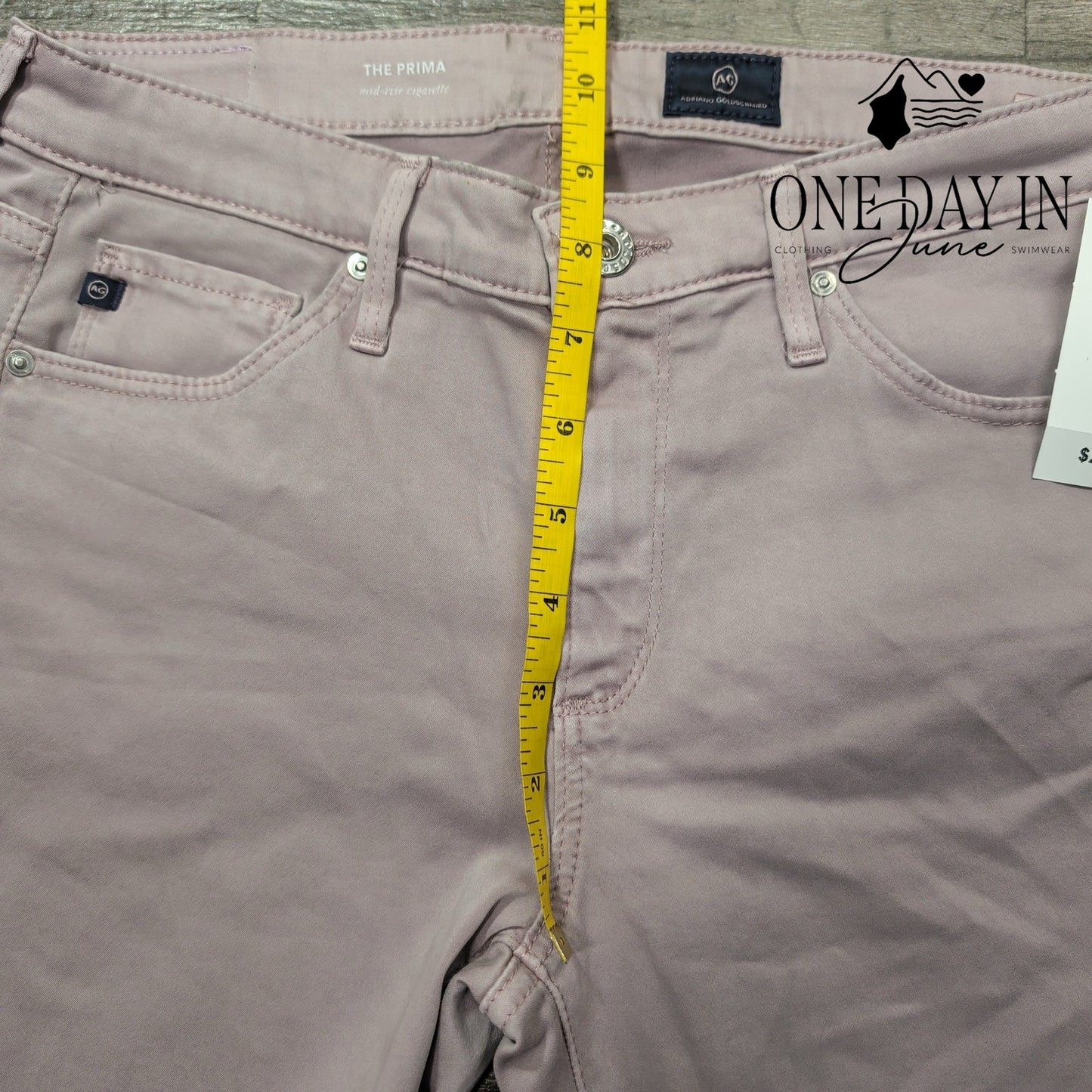 AG Adriano Goldschmied The Prima Mid Rise Cigarette Jeans Pink NWT Size 4 (27)