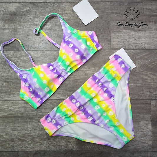 California Sunshine Hipster Bralette Bikini Swimsuit Size XL