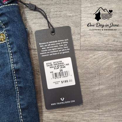 True Religion Halle High Rise Super Skinny Jeans Dark Boreal NWT Size 26 (2)