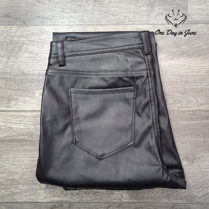 Kensie Jeans Vegan Leather Straight Leg Pants Size 10