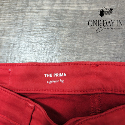 AG Adriano Goldschmied The Prima Cigarette Leg Jeans Red NWT Size 4 (27)