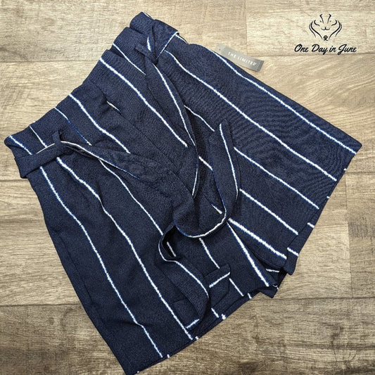 The Limited Navy Stripe May Fashion Shorts Size 4