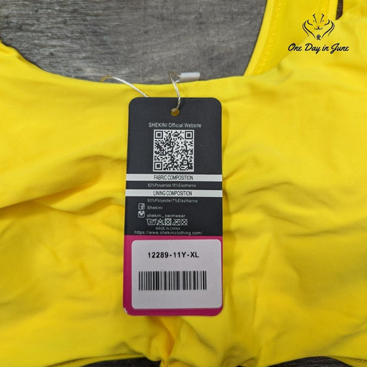 Shekini Crop Tie High Cut Cheeky Bikini Swimsuit Size XL