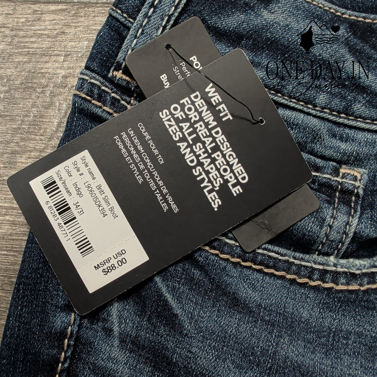 Silver Jeans Co Britt Curvy Low Rise Slim Bootcut Jeans NWT Size 34X31 (16)