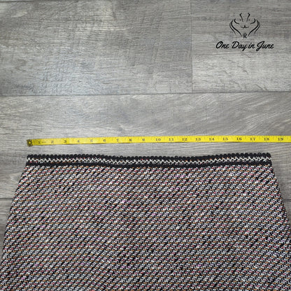 Talbots Petite Tweed Pencil Skirt Black White Multicolor Textured Size 14P