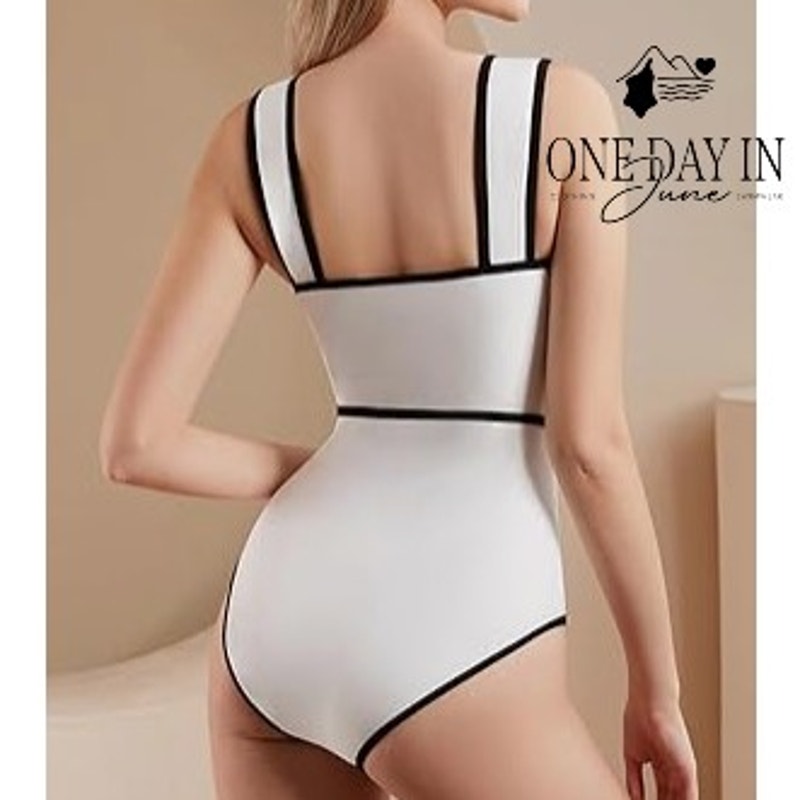 Aleumdr Bow Front One Piece Swimsuit Size M