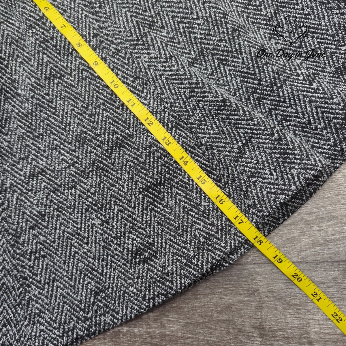 Loft Herringbone Pull On A-Line Mini Skirt Black White Size S