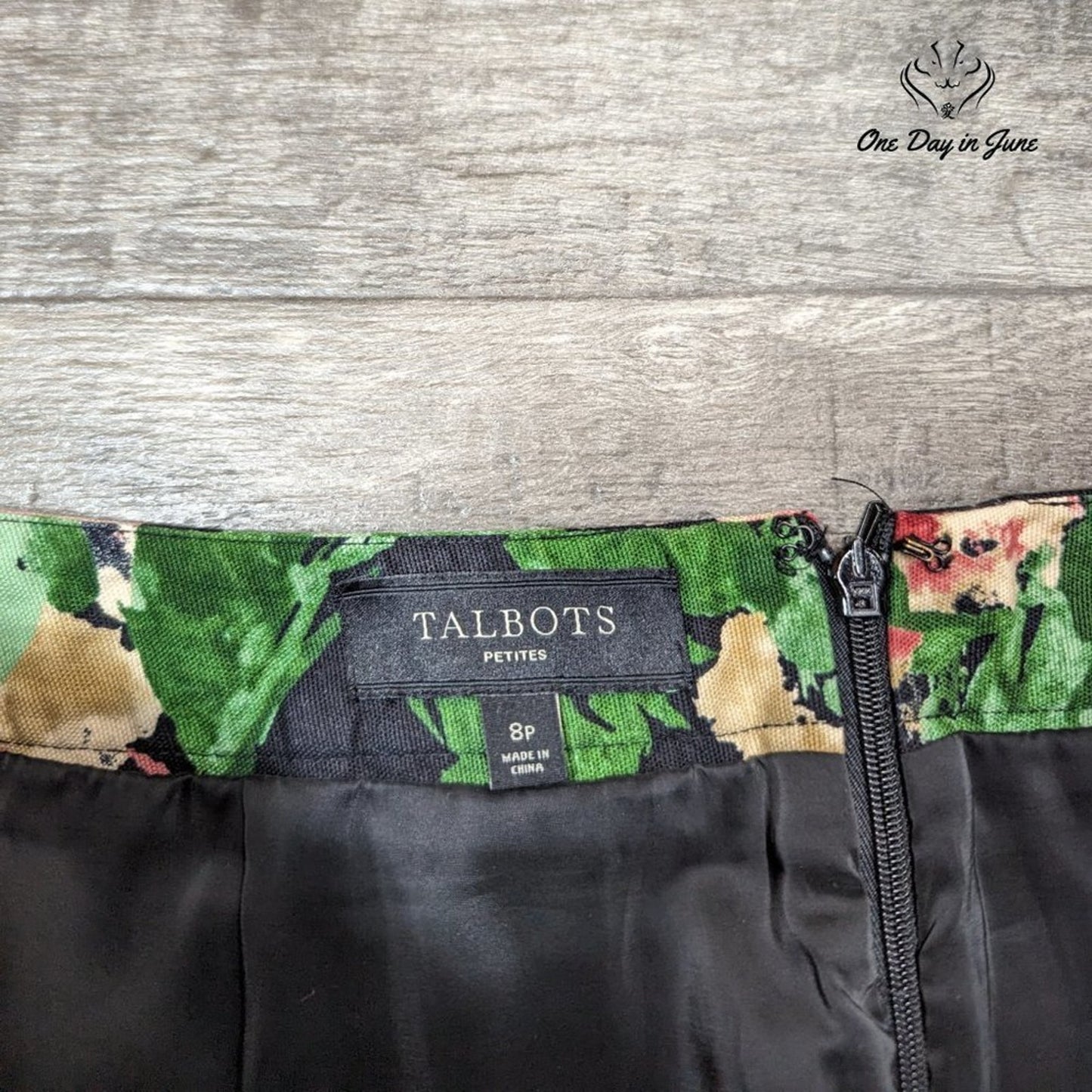 Talbots Petite Floral Lined Skirt Size 8P