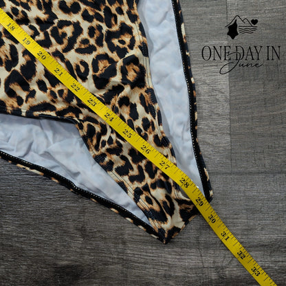 Aleumdr Leopard One Piece Swimsuit Size XL