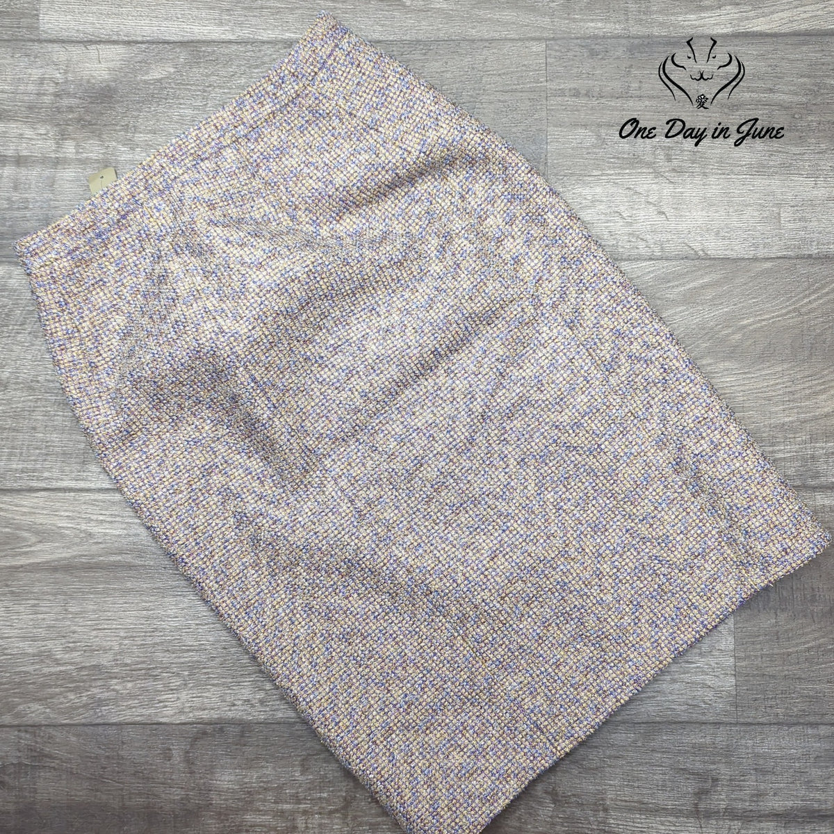 J.Crew Sparkle Tweed Pencil Skirt Purple Gold Metallic Front Zip NWT Size 4