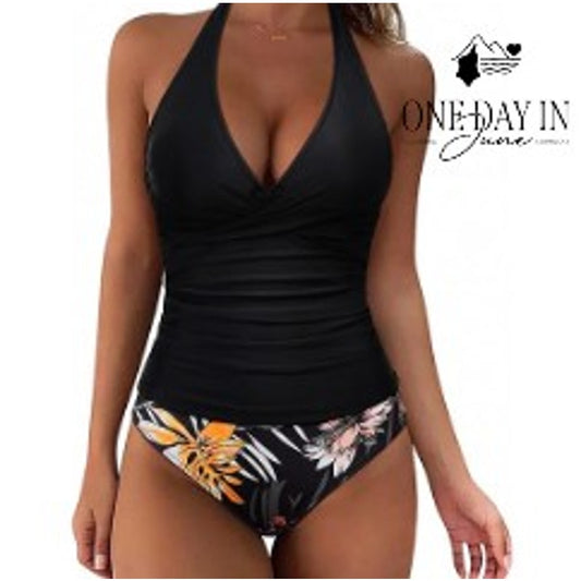 Suuksess Cross Front Halter Tankini Swimsuit Size XL