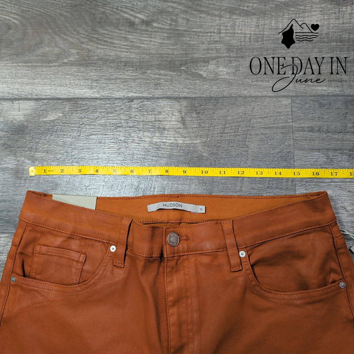 Hudson Barbara High Rise Baby Boot Coated Jeans Caramel Cafe NWT Size 16 (33)