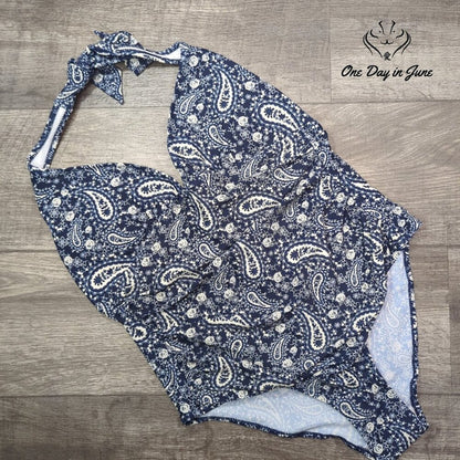 Firstway Halter Padded  Tummy Control One Piece Swimsuit Size XL