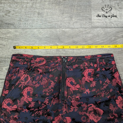 Express Floral Ruffle Edge Mini Skirt Size 8