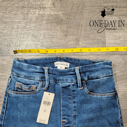 Good American Good Legs Skinny Jeans Medium Wash Blue NWT Size XS