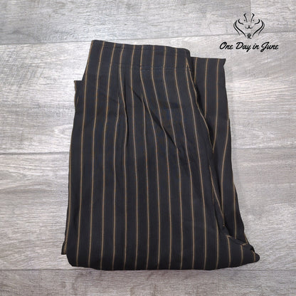 Dana Buchman Indochic Straight Leg Striped Dress Pants Black Brown NWT Size 10