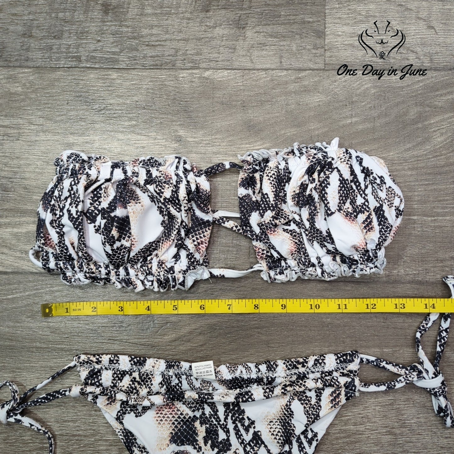 Urieo Hollow Out Tie Side Bikini Swimsuit Size L