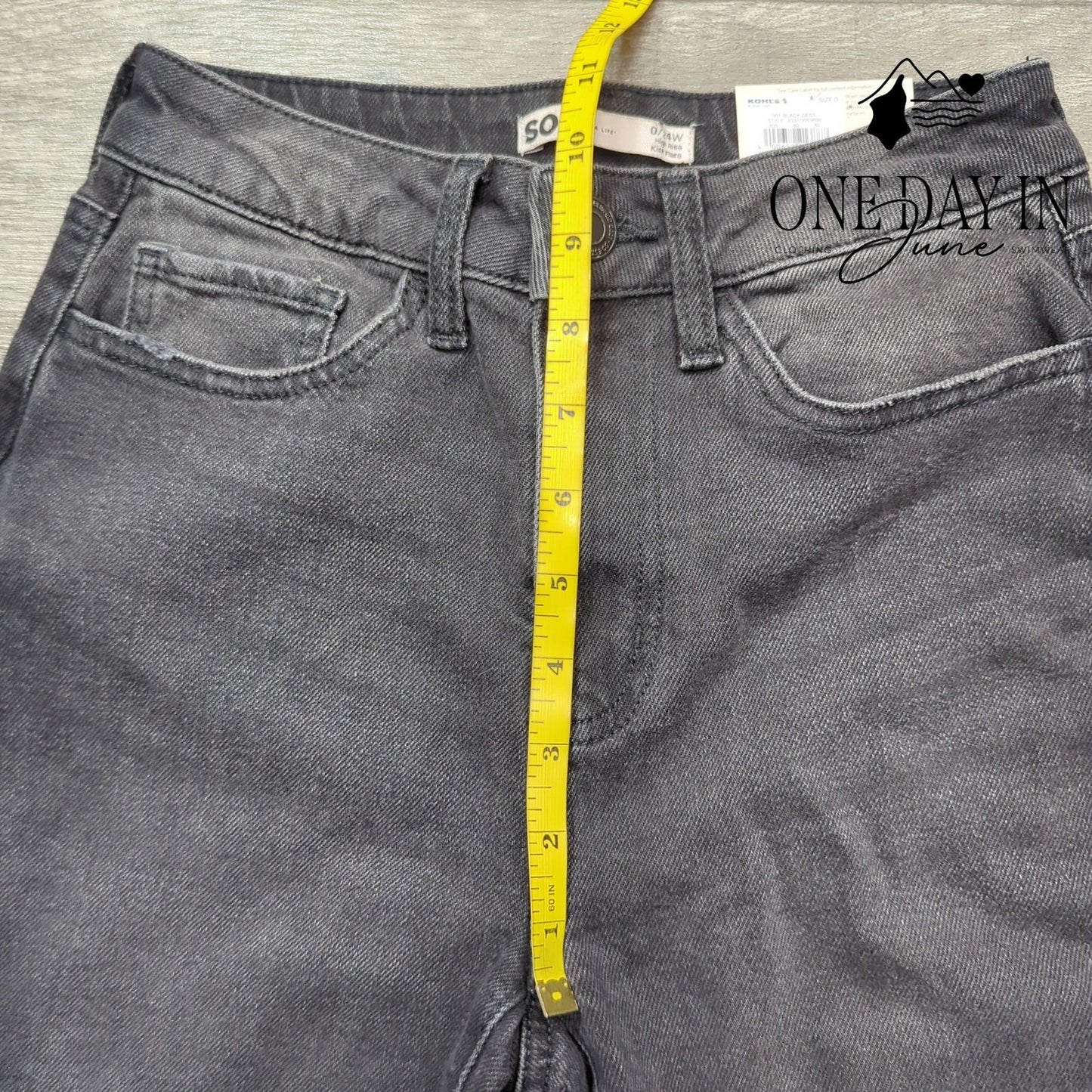 SO Distressed High Rise Kick Flare Jeans Size 0