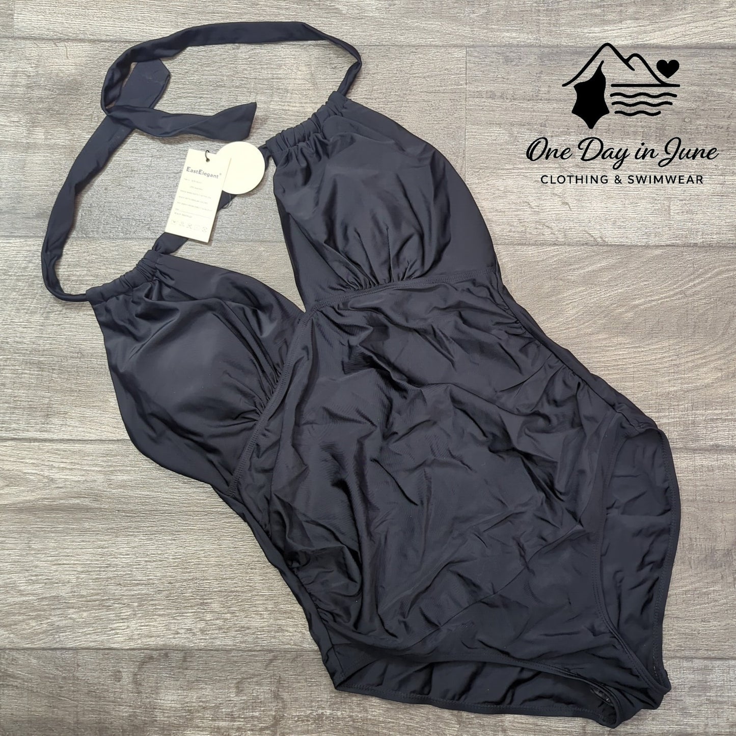 East Elegant V Neck Maternity One Piece Swimsuit Size L