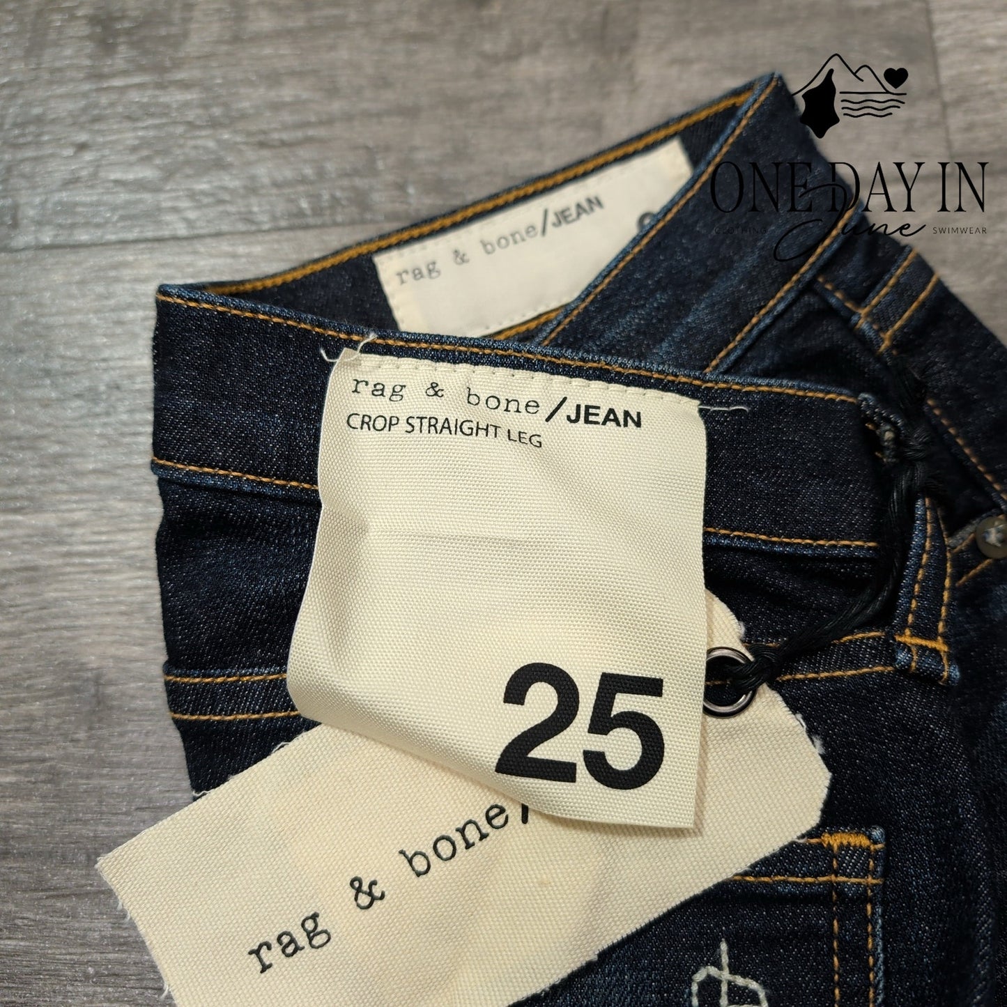 Rag & Bone Crop Straight Leg Jeans Dark Wash Denim NWT $198 Size 0 (25)