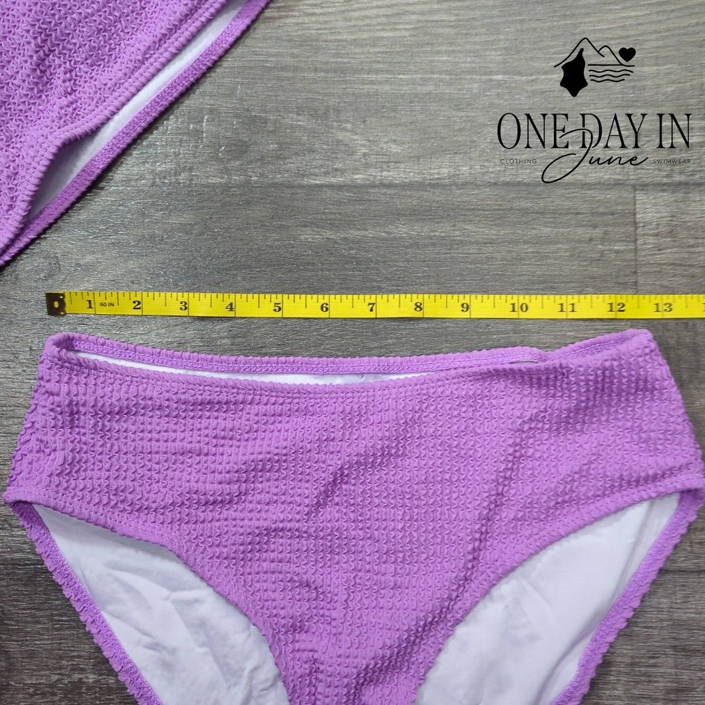 Pfreesea One Shoulder Smocked Bikini Swimsuit Size S
