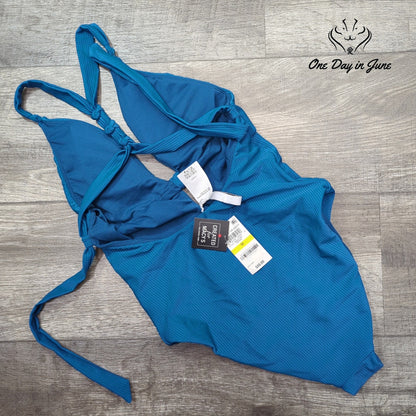 Bar III Like It Or Knot Ribbed One Piece Swimsuit Size M